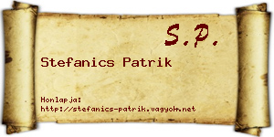 Stefanics Patrik névjegykártya